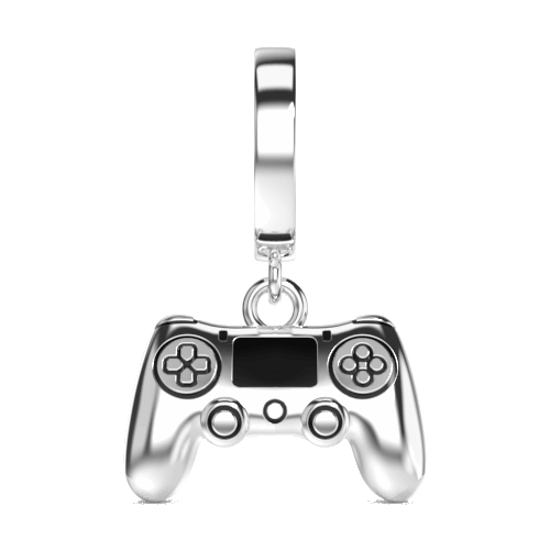 gamer-at-heart-charm -silver