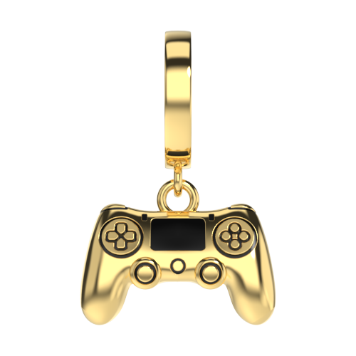 gamer-at-heart-charm -gold